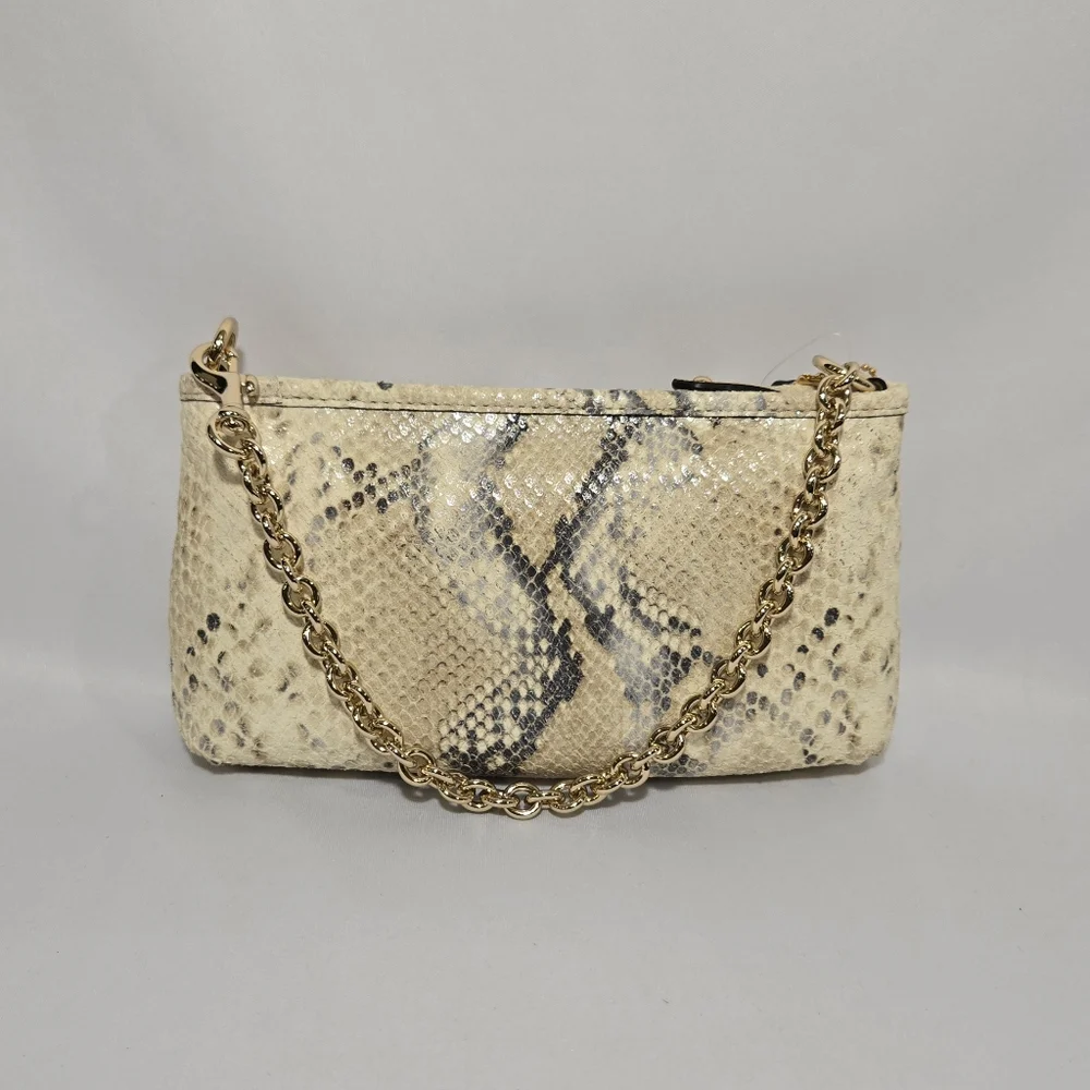 Coach GD/Natural Snake Pattern Leather Small Clutch Purse